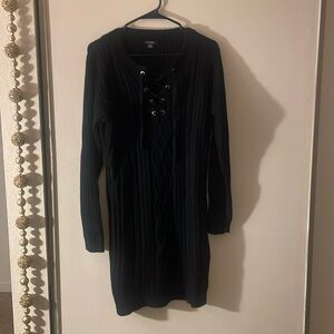 Long black sleeve sweater dress
Bought from Ross 
Warm material